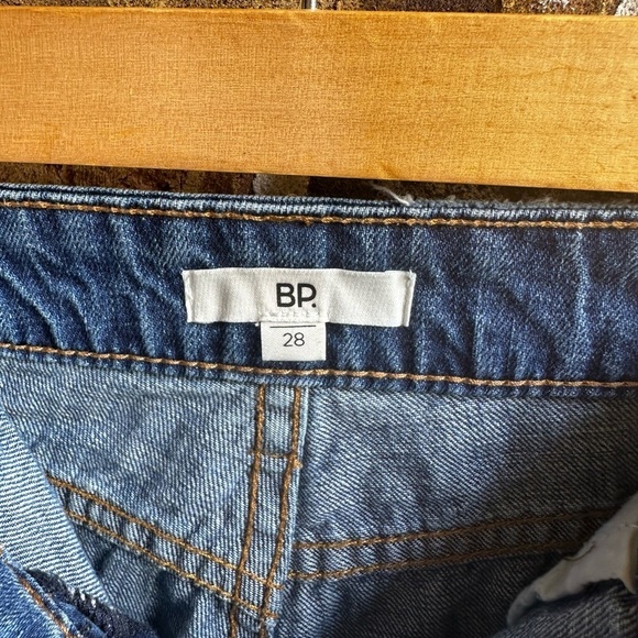 bp Blue Distressed Jean Shorts with Frayed Hem - Picture 6 of 8